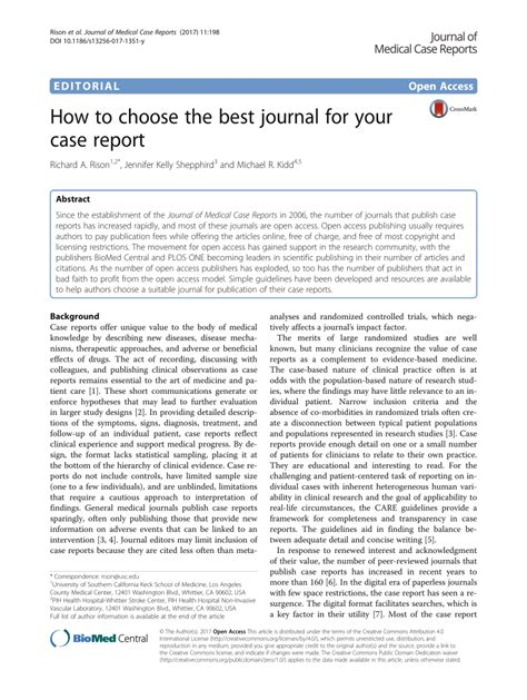 mega journal of case reports|journal of medical case reports impact factor.